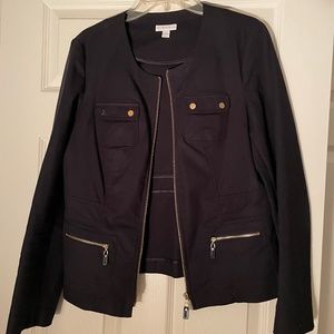 Macy's Charter Club Black Zip Blazer/Jacket
